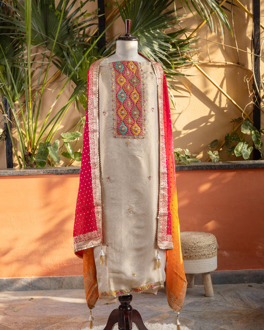 Ivory Silk Suit