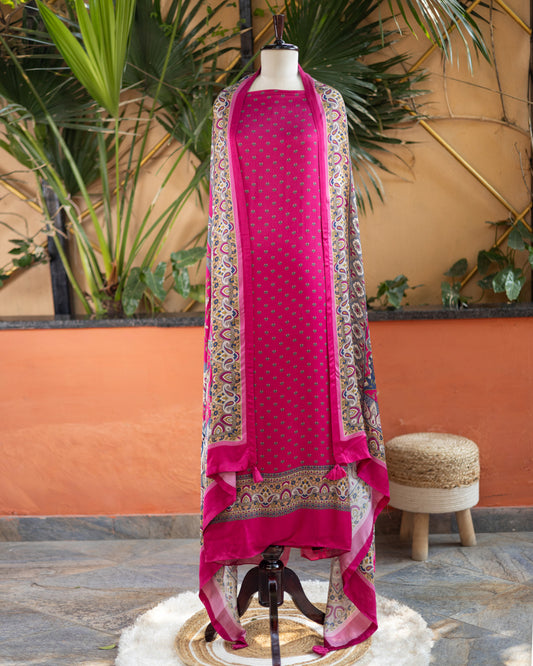 Modal Silk Suit (Pink/Lotus)