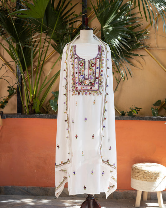 White Chikankari Suit