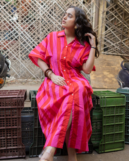 Gulnaar stripes dress