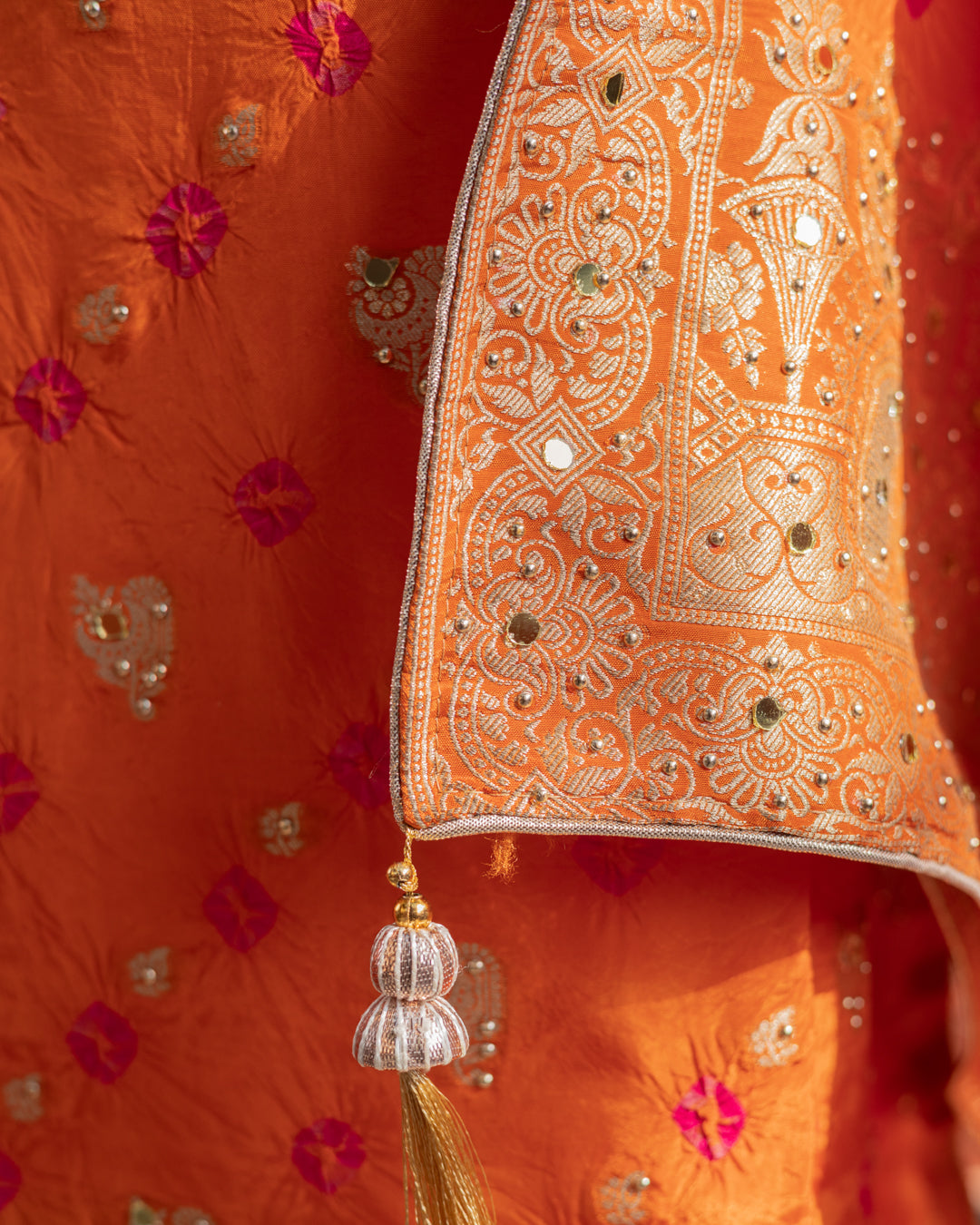 Bandhej Silk Suit