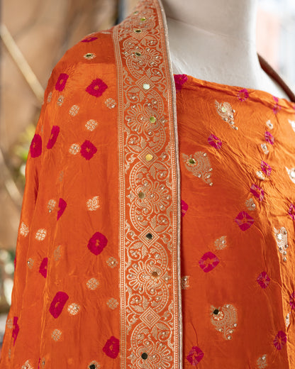 Bandhej Silk Suit