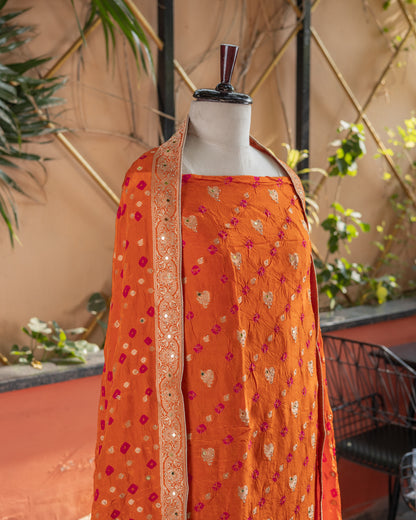 Bandhej Silk Suit