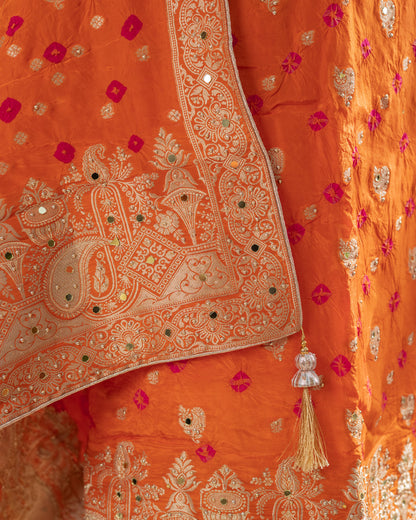 Bandhej Silk Suit