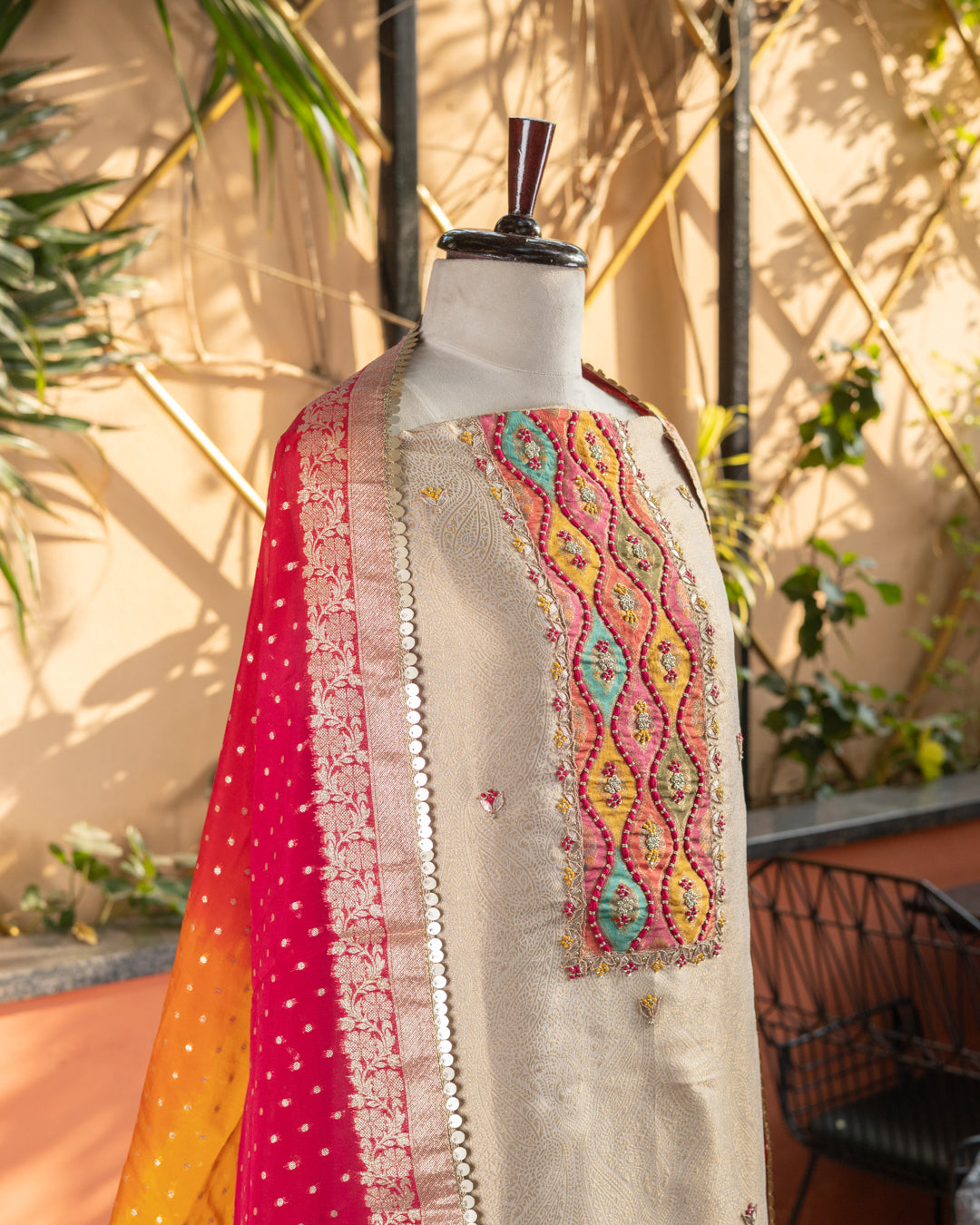 Ivory Silk Suit