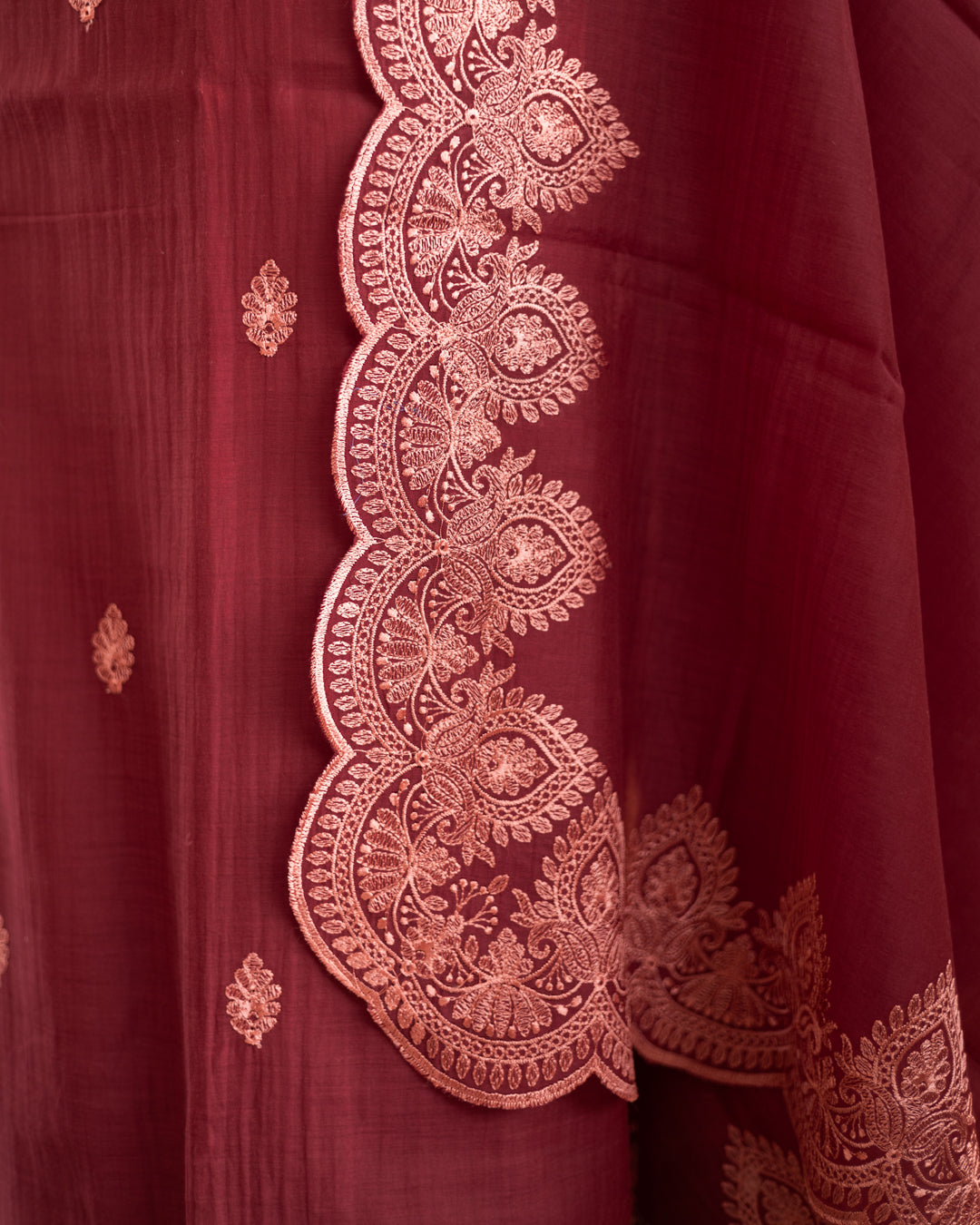 Wine Mul Cotton Suit