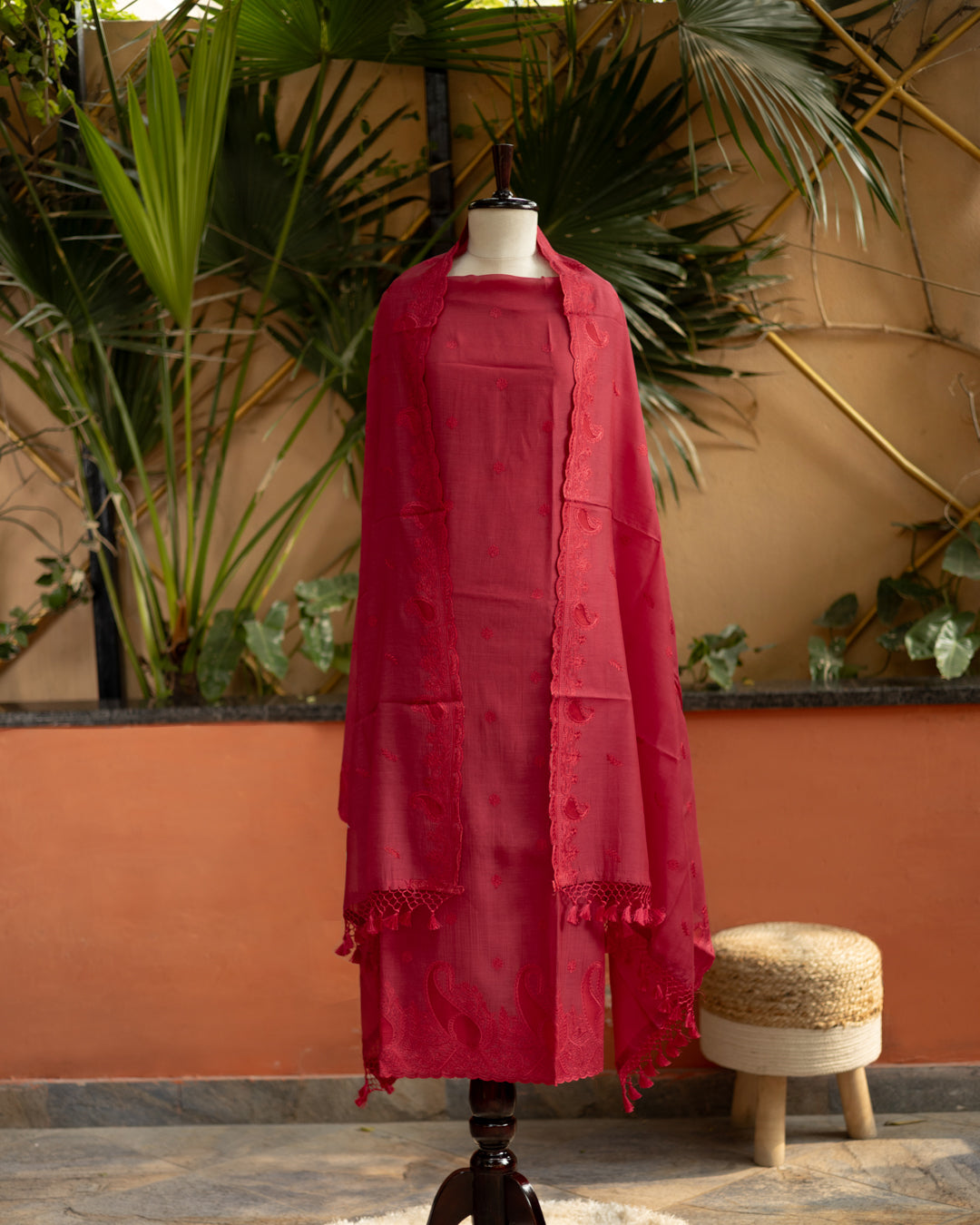 Fuschia Mul Cotton Suit