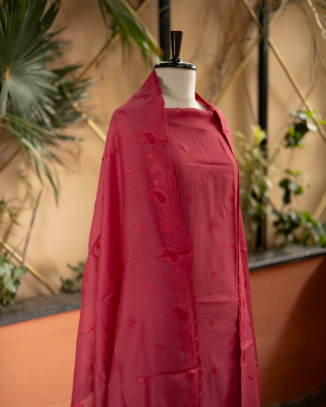 Fuschia Mul Cotton Suit