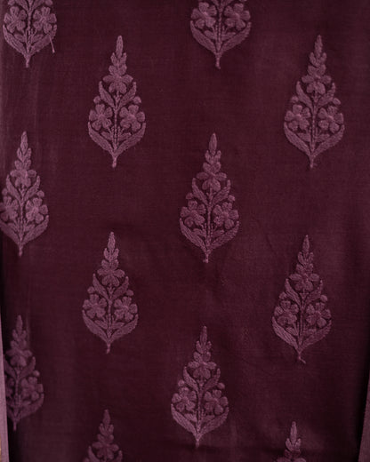 Maheshwari Chikankari Suit (Purple)