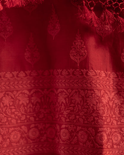 Maheshwari Chikankari Suit (Red)