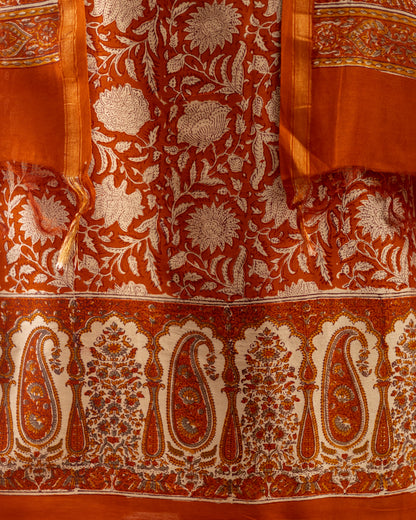 Maheshwari Block Print (Orange)