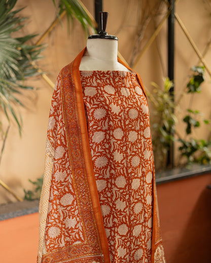 Maheshwari Block Print (Orange)