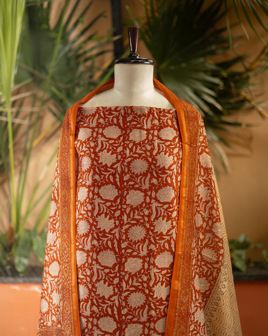 Maheshwari Block Print (Orange)
