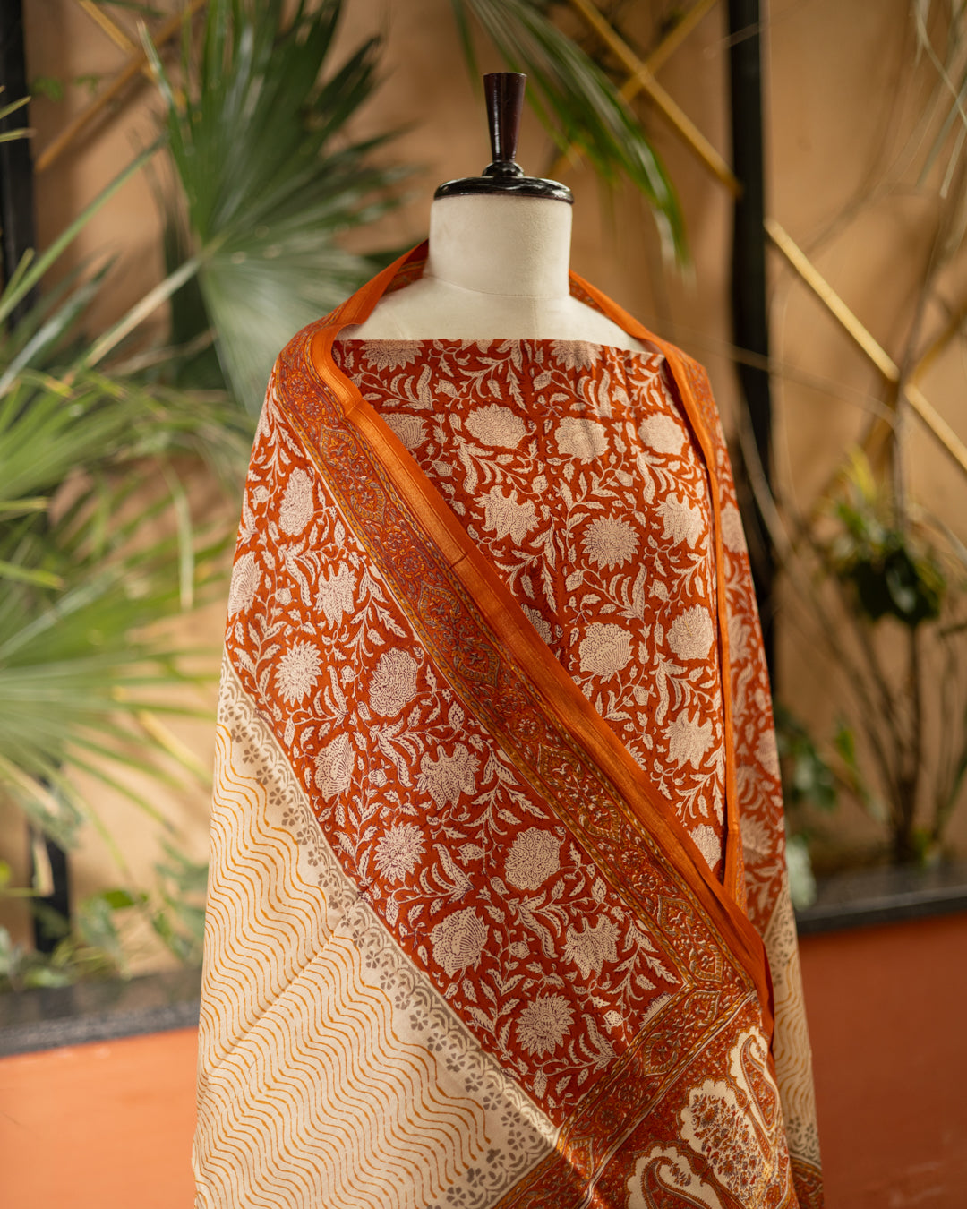 Maheshwari Block Print (Orange)