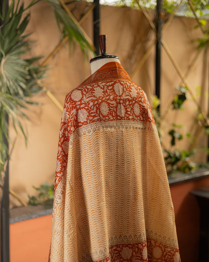 Maheshwari Block Print (Orange)