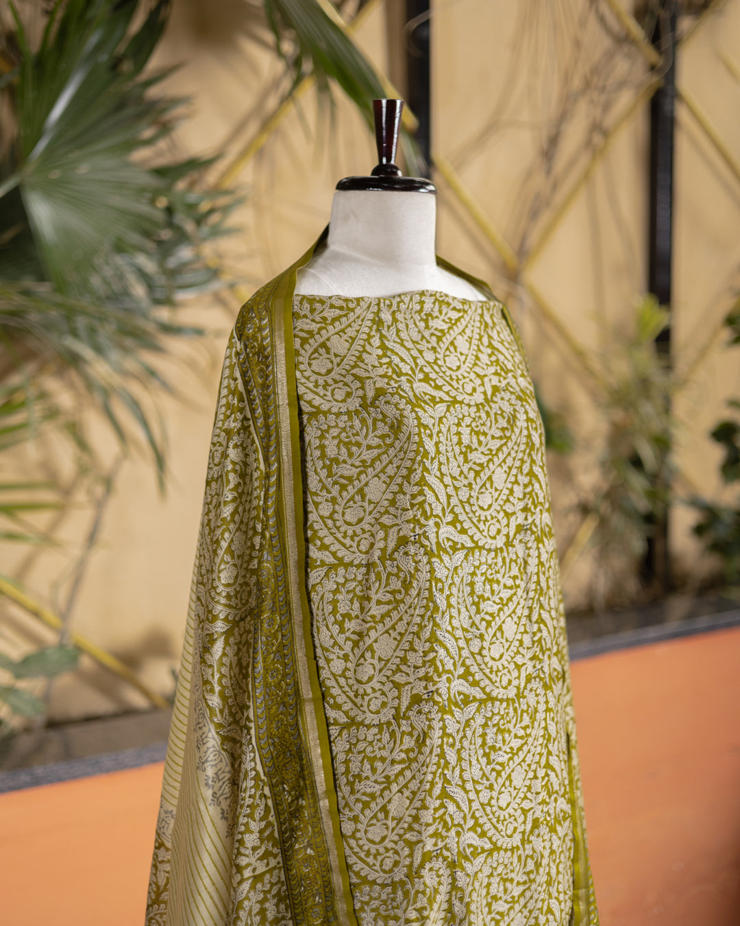 Maheshwari Block Print (Olive)