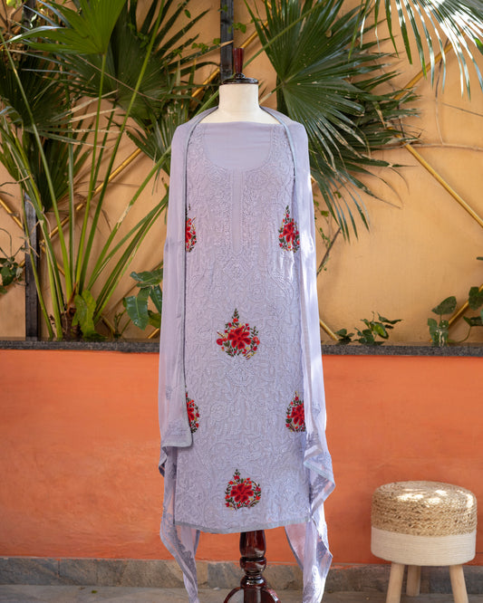 Lavender Chikankari Suit