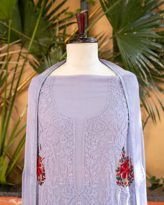 Lavender Chikankari Suit