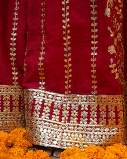 Chinon Silk Sharara Suit Set
