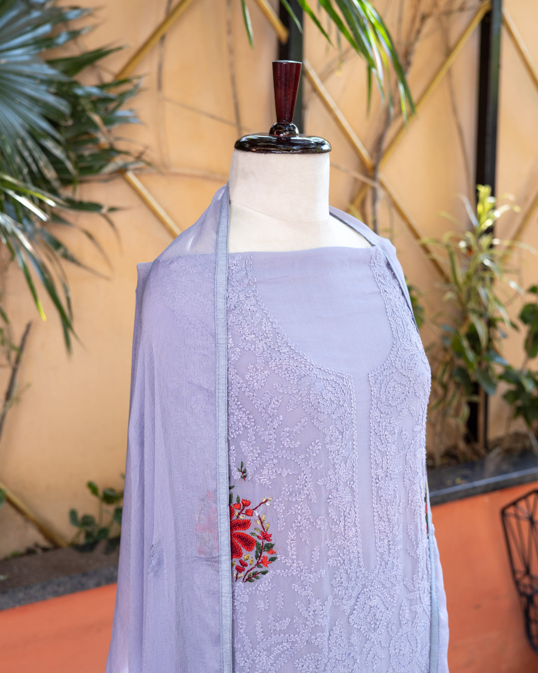 Lavender Chikankari Suit