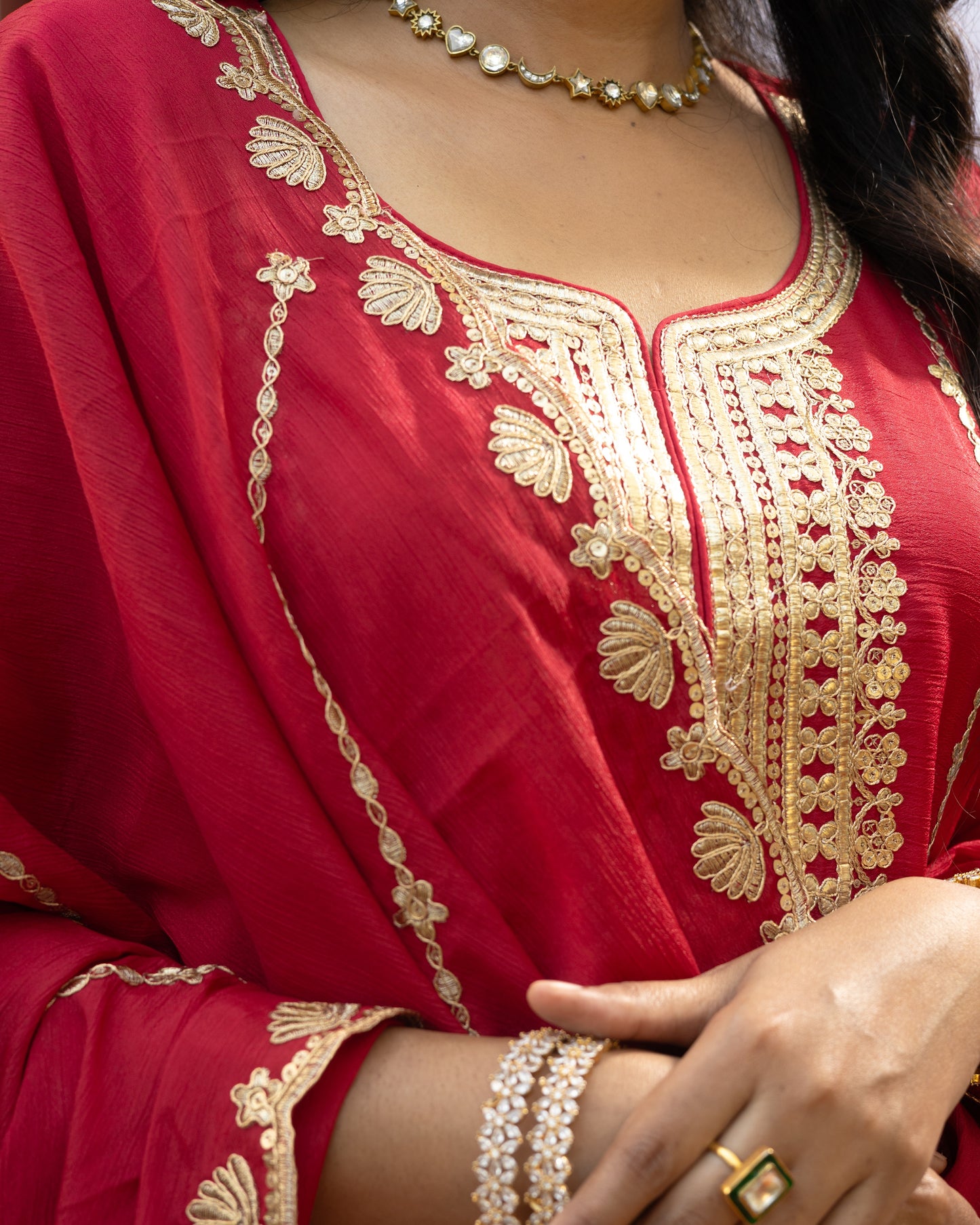 Chinon Silk Sharara Suit Set