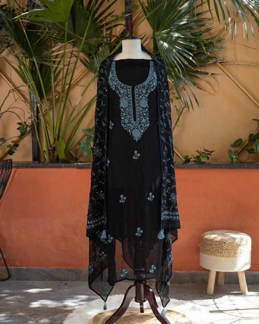 Black Chikankari Suit