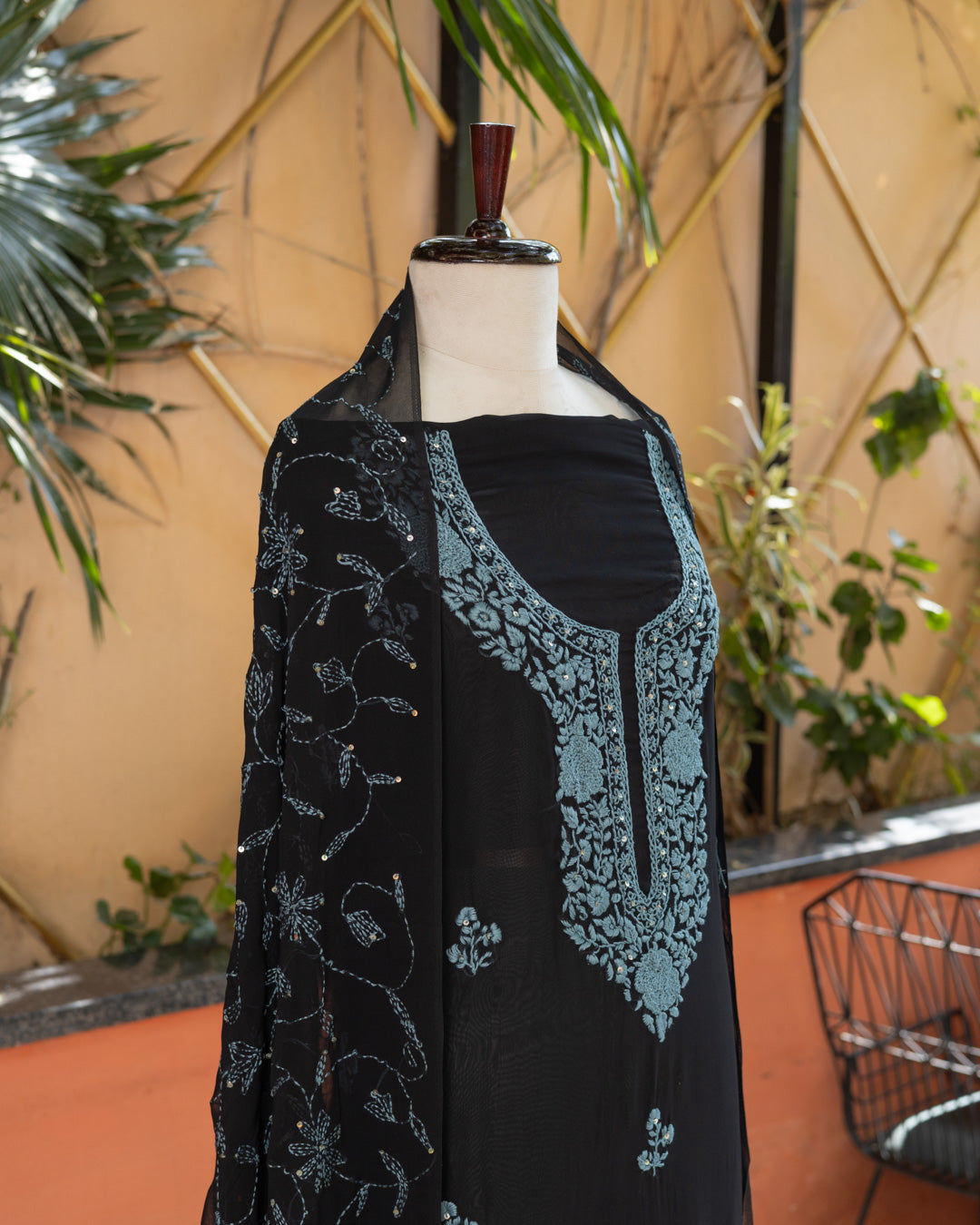 Black Chikankari Suit