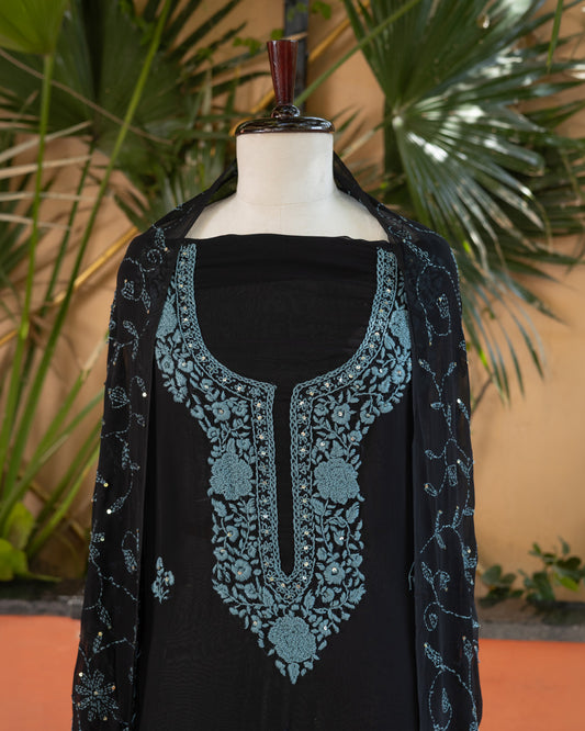Black Chikankari Suit