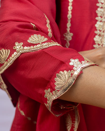 Chinon Silk Sharara Suit Set