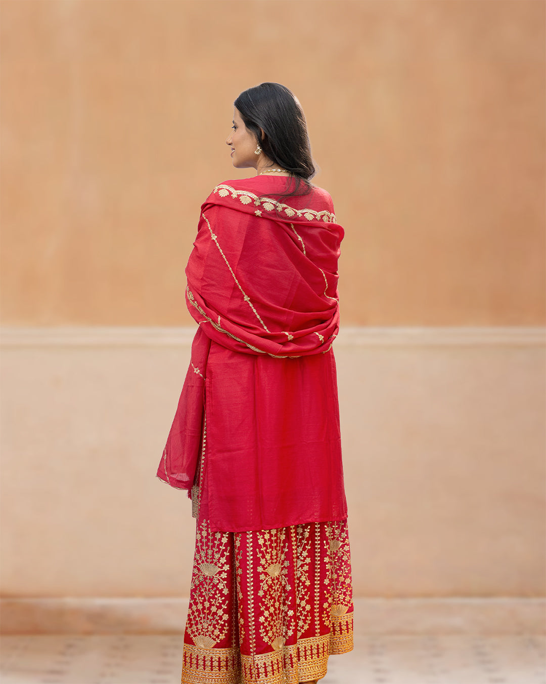 Chinon Silk Sharara Suit Set