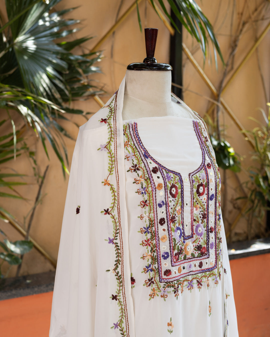 White Chikankari Suit