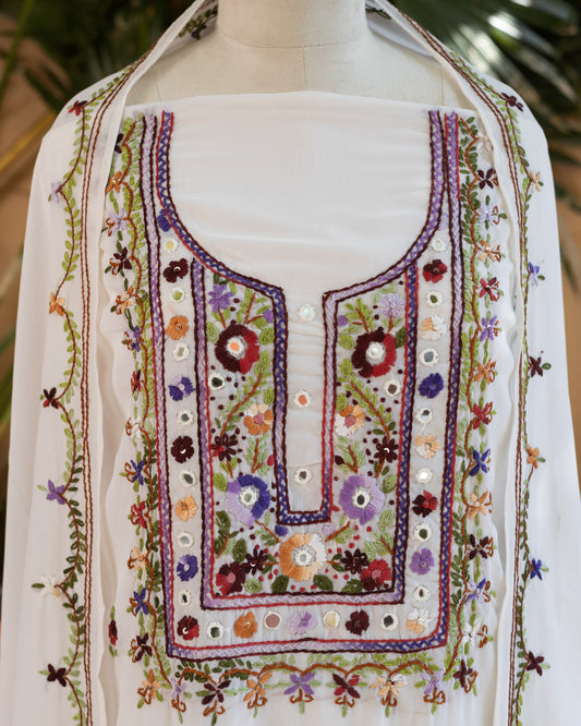 White Chikankari Suit