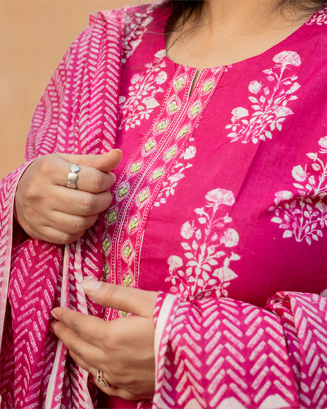 Rani Pink Handblock Suit