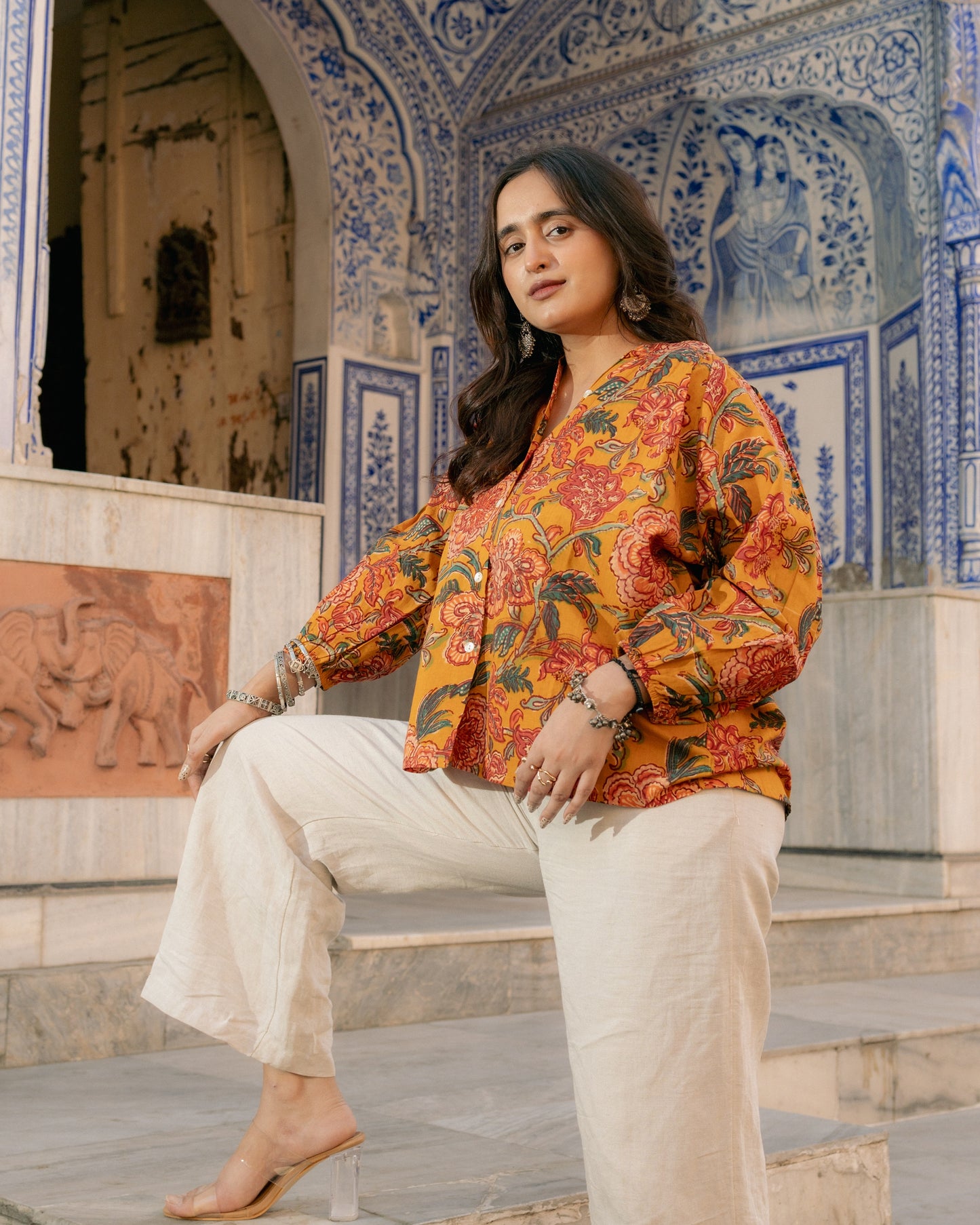 Cotton Handblock shirt-1